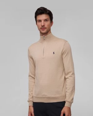 Beżowy Sweter Z Wełną Męski Polo Ralph Lauren