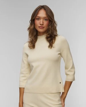 Beżowy Sweter Z Wiskozy Damski Bogner Berrit