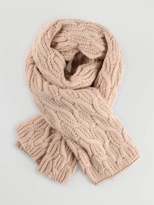 Beżowy szalik z grubym splotem Top Secret