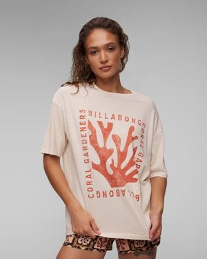 Beżowy T-shirt Damski Billabong True Boy Coral Gardener