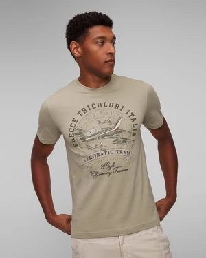 Beżowy T-shirt Męski Aeronautica Militare