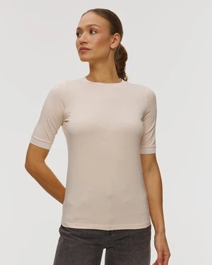 Beżowy T-shirt Z Modalem Damski Bogner Alexi