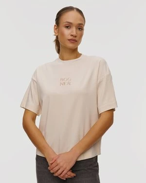 Beżowy T-shirt Z Modalem Damski Bogner Dayna
