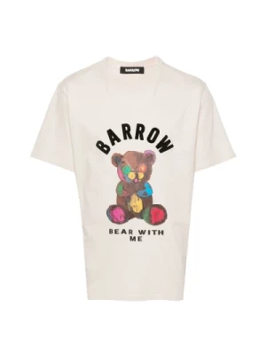 Beżowy T-shirt z nadrukiem logo Barrow