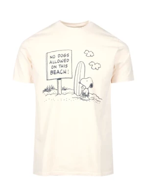 Beżowy T-shirt z nadrukiem Peanuts Roy Roger's