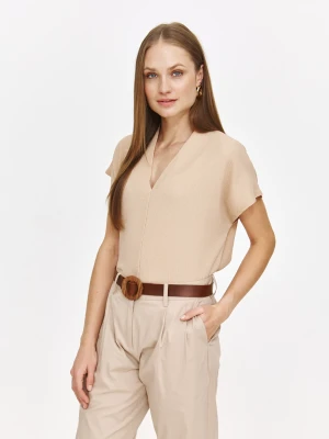 Beżowy top w stylu casual Top Secret