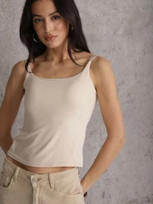 Beżowy Top z Wiskozy na Podwójnych Ramiączkach Indrea yu & me
