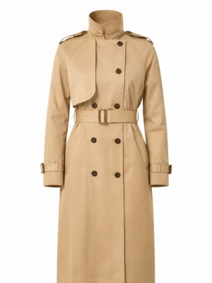 Beżowy trencz damski 03 – Klasyczny płaszcz przejściowy | LAÏF