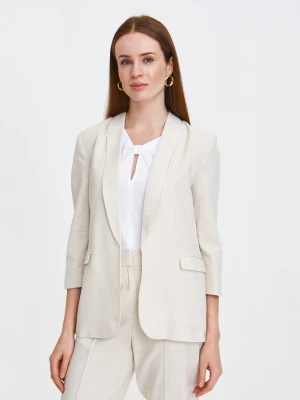 Beżowy żakiet z domieszką lnu Top Secret