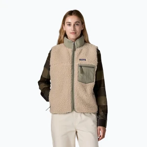 Bezrękawnik damski Patagonia Classic Retro-X dark natural w / river rock green Beżowy