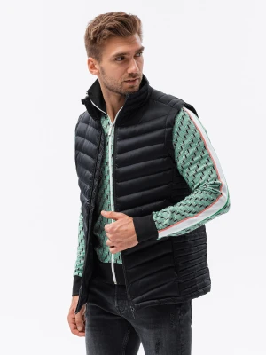 Bezrękawnik męski pikowany - czarny V2 V54
 -                                    S/M Ombre