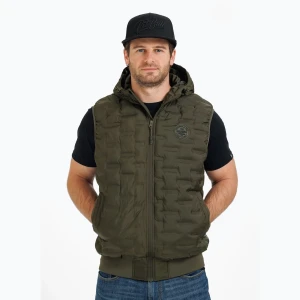 Bezrękawnik męski Pitbull Carver Quilted Hooded olive