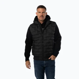 Bezrękawnik męski Pitbull Fisk Quilted Hooded black
