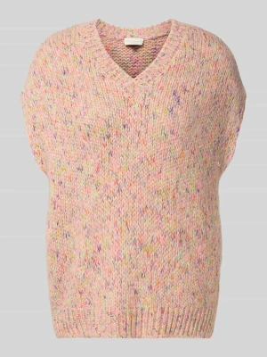 Bezrękawnik o kroju oversized z domieszką bawełny milano italy Różowawy