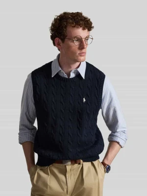 Bezrękawnik o kroju regular fit z czystej bawełny Polo Ralph Lauren Granatowy
