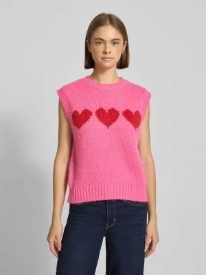 Bezrękawnik o kroju regular fit z grubej dzianiny model ‘JOVE’ Pieces