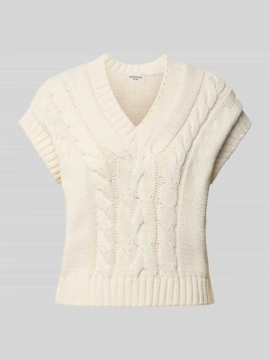 Bezrękawnik o kroju regular fit z mieszanki bawełny model 'PASCIA' Weekend Max Mara Złamany biały