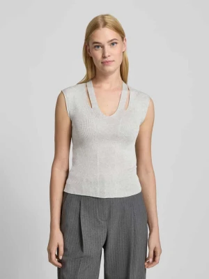 Bezrękawnik o kroju regular fit z mieszanki wiskozy i lnu model ‘OTELLO’ MAX&Co.