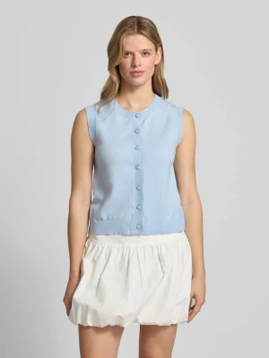 Bezrękawnik o kroju regular fit z mieszanki wiskozy model 'ORINA' Pieces Jasnoniebieski