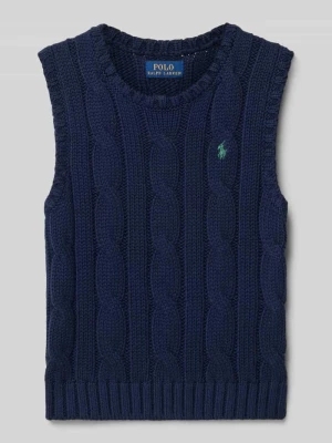 Bezrękawnik o kroju regular fit ze ściegiem warkoczowym Polo Ralph Lauren Teens