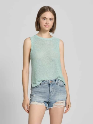 Bezrękawnik o kroju regular fit ze zrolowanym brzegiem model ‘SUNNY’ Only