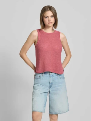 Bezrękawnik o kroju regular fit ze zrolowanym brzegiem model ‘SUNNY’ Only