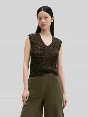 Bezrękawnik o kroju slim fit z mieszanki bawełny Marc O'Polo Średniobrązowy
