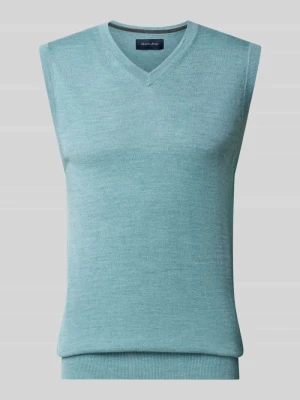 Bezrękawnik o kroju slim fit z mieszanki bawełny z dekoltem w serek Christian Berg