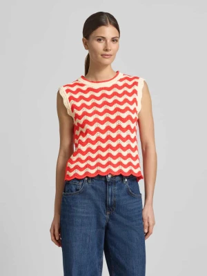 Bezrękawnik we wzorze na całej powierzchni z falistym brzegiem Christian Berg Woman