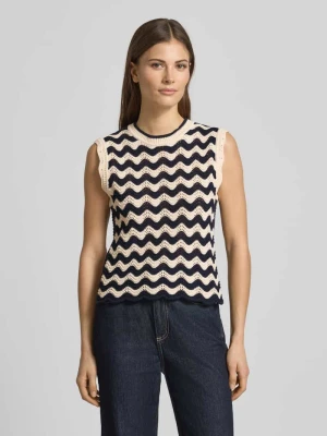 Bezrękawnik we wzorze na całej powierzchni z falistym brzegiem Christian Berg Woman