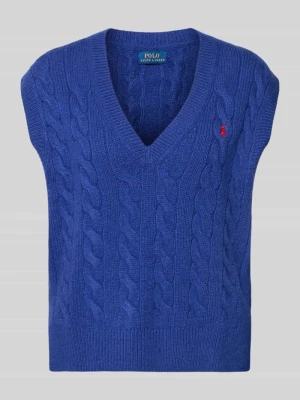 Bezrękawnik z dzianiny ze ściegiem warkoczowym Polo Ralph Lauren
