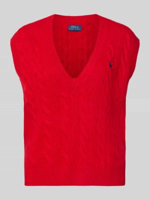 Bezrękawnik z dzianiny ze ściegiem warkoczowym Polo Ralph Lauren