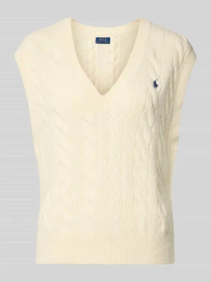 Bezrękawnik z dzianiny ze ściegiem warkoczowym Polo Ralph Lauren
