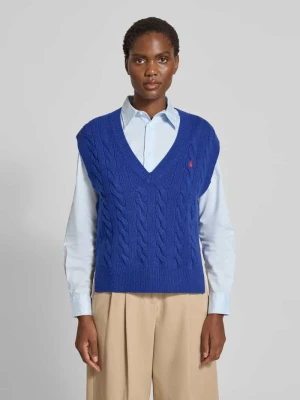 Bezrękawnik z dzianiny ze ściegiem warkoczowym Polo Ralph Lauren