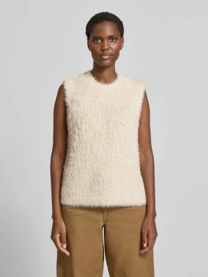 Bezrękawnik z efektownej przędzy z okrągłym dekoltem Christian Berg Woman