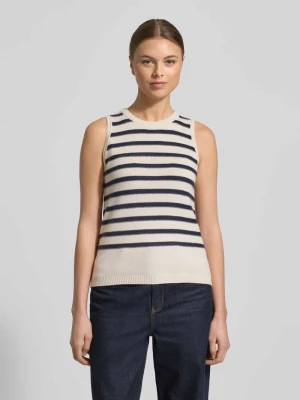 Kamizelka bez rękawów z mieszanki bawełny i kaszmiru z okrągłym dekoltem LUISA CERANO