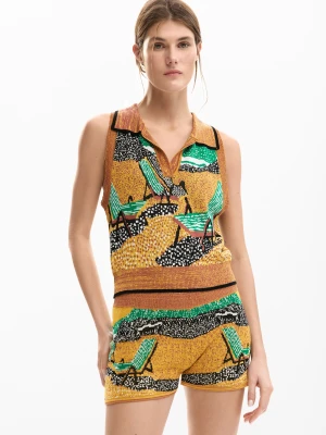 bezrękawowy t-shirt żakardowy Desigual