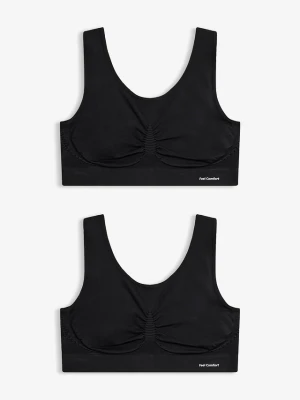 Bezszwowy biustonosz bustier z kolekcji Feel Comfort (2 szt.) BonPrix czarny