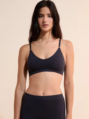 Bezszwowy biustonosz typu bralette z bawełny organicznej Etam bleu roi