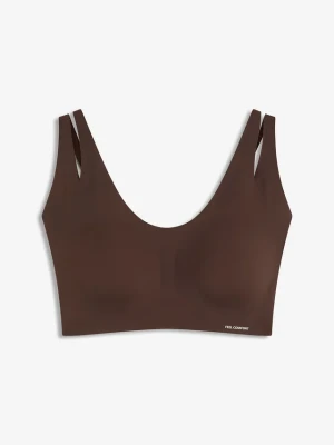 Bezszwowy biustonosz wyściełany typu braletka z kolekcji Feel Comfort BonPrix brązowy