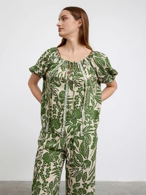 BGN Bluzka w kolorze beżowo-zielonym rozmiar: 40