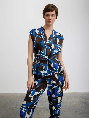 BGN Bluzka w kolorze niebiesko-kremowo-brązowym rozmiar: 36