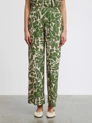 BGN Spodnie w kolorze beżowo-zielonym rozmiar: 38