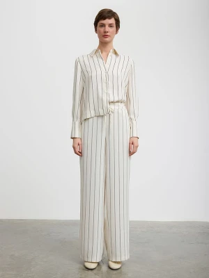 BGN Spodnie w kolorze kremowo-czarnym rozmiar: 34