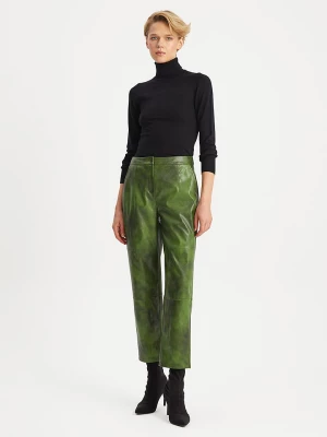 BGN Spodnie w kolorze zielonym ze skóry syntetycznej rozmiar: 38