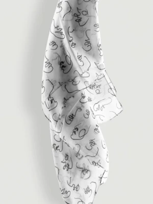 Biała apaszka z efektownym nadrukiem Greenpoint