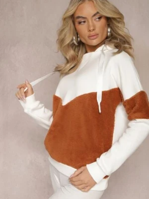 Biała Bawełniana Bluza z Kapturem ze Ściągaczami i Polarem Eurynia las garras