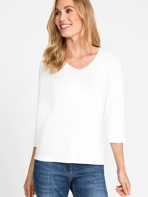 Biała bawełniana bluzka damska Edda - Basic Olsen