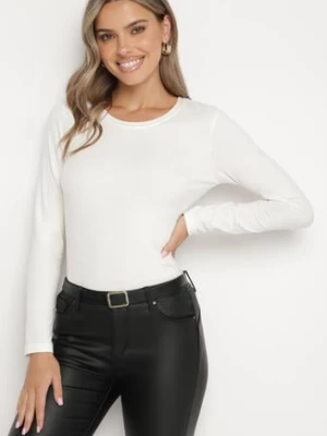 Biała Bawełniana Bluzka Longsleeve Tailene