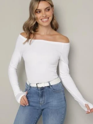 Biała Bawełniana Bluzka z Otworem na Kciuk Terwiwi